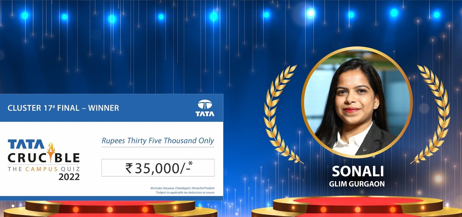 Sonali Sahu wins The Cluster 17 final of Tata Crucible Campus Quiz 2022