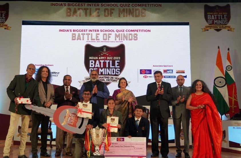 St. John’s School BLW, Varanasi wins ‘BATTLE OF MINDS – INDIAN ARMY QUIZ 2023’