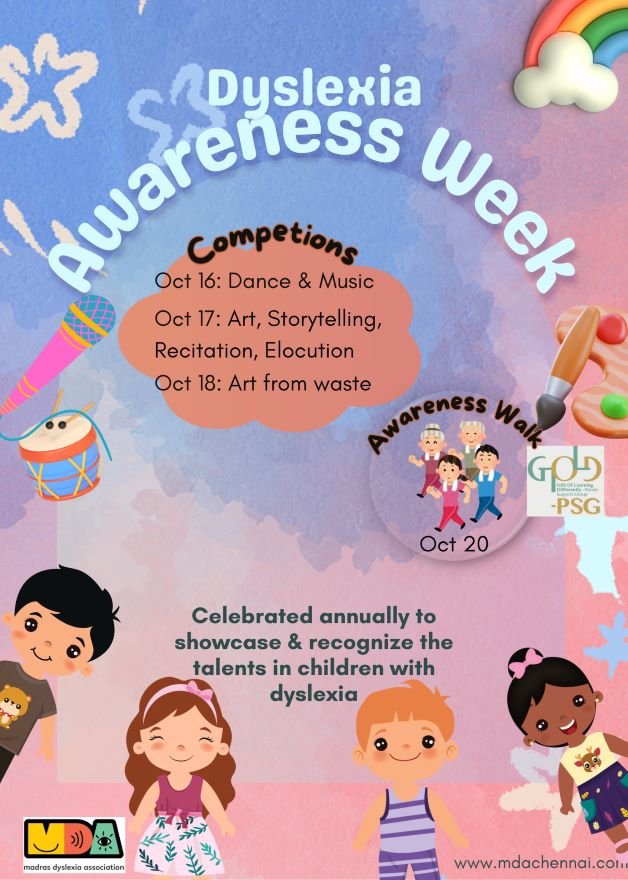 Madras Dyslexia Association to organize ‘Dyslexia Awareness Walk’ on 20th Oct 2024